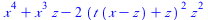 `+`(`*`(`^`(x, 4)), `*`(`^`(x, 3), `*`(z)), `-`(`*`(2, `*`(`^`(`+`(`*`(t, `*`(`+`(x, `-`(z)))), z), 2), `*`(`^`(z, 2))))))