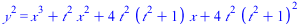 `*`(`^`(y, 2)) = `+`(`*`(`^`(x, 3)), `*`(`^`(t, 2), `*`(`^`(x, 2))), `*`(4, `*`(`^`(t, 2), `*`(`+`(`*`(`^`(t, 2)), 1), `*`(x)))), `*`(4, `*`(`^`(t, 2), `*`(`^`(`+`(`*`(`^`(t, 2)), 1), 2)))))