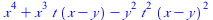 `+`(`*`(`^`(x, 4)), `*`(`^`(x, 3), `*`(t, `*`(`+`(x, `-`(y))))), `-`(`*`(`^`(y, 2), `*`(`^`(t, 2), `*`(`^`(`+`(x, `-`(y)), 2))))))