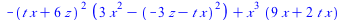 `+`(`-`(`*`(`^`(`+`(`*`(t, `*`(x)), `*`(6, `*`(z))), 2), `*`(`+`(`*`(3, `*`(`^`(x, 2))), `-`(`*`(`^`(`+`(`-`(`*`(3, `*`(z))), `-`(`*`(t, `*`(x)))), 2))))))), `*`(`^`(x, 3), `*`(`+`(`*`(9, `*`(x)), `*`...