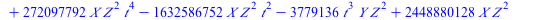 `+`(`*`(`^`(Y, 2), `*`(Z)), `*`(324, `*`(t, `*`(X, `*`(Y, `*`(Z))))), `*`(3779136, `*`(t, `*`(`+`(`*`(`^`(t, 2)), `-`(2)), `*`(Y, `*`(`^`(Z, 2)))))), `-`(`*`(`^`(X, 3))), `-`(`*`(`+`(`*`(11664, `*`(`^...