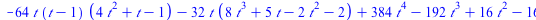 `+`(`-`(`*`(64, `*`(t, `*`(`+`(t, `-`(1)), `*`(`+`(`*`(4, `*`(`^`(t, 2))), t, `-`(1))))))), `-`(`*`(32, `*`(t, `*`(`+`(`*`(8, `*`(`^`(t, 3))), `*`(5, `*`(t)), `-`(`*`(2, `*`(`^`(t, 2)))), `-`(2)))))),...