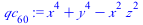 `:=`(qc[60], `+`(`*`(`^`(x, 4)), `*`(`^`(y, 4)), `-`(`*`(`^`(x, 2), `*`(`^`(z, 2))))))