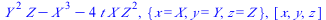 `+`(`*`(`^`(Y, 2), `*`(Z)), `-`(`*`(`^`(X, 3))), `-`(`*`(4, `*`(t, `*`(X, `*`(`^`(Z, 2))))))), {x = X, y = Y, z = Z}, [x, y, z]
