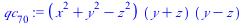 `:=`(qc[70], `*`(`+`(`*`(`^`(x, 2)), `*`(`^`(y, 2)), `-`(`*`(`^`(z, 2)))), `*`(`+`(y, z), `*`(`+`(y, `-`(z))))))
