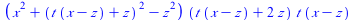 `*`(`+`(`*`(`^`(x, 2)), `*`(`^`(`+`(`*`(t, `*`(`+`(x, `-`(z)))), z), 2)), `-`(`*`(`^`(z, 2)))), `*`(`+`(`*`(t, `*`(`+`(x, `-`(z)))), `*`(2, `*`(z))), `*`(t, `*`(`+`(x, `-`(z))))))