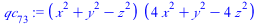 `:=`(qc[73], `*`(`+`(`*`(`^`(x, 2)), `*`(`^`(y, 2)), `-`(`*`(`^`(z, 2)))), `*`(`+`(`*`(4, `*`(`^`(x, 2))), `*`(`^`(y, 2)), `-`(`*`(4, `*`(`^`(z, 2))))))))